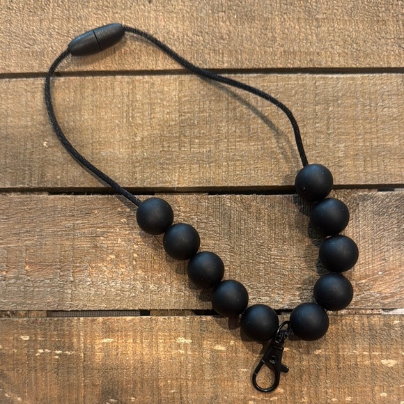 Other - FRESHIE Black Beaded Lanyard